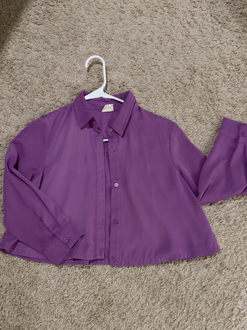 Purple Button-Up Shirt - Lightweight Long Sleeve